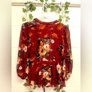 Anthropologie HD in Paris Floral Gail Wrap Blouse